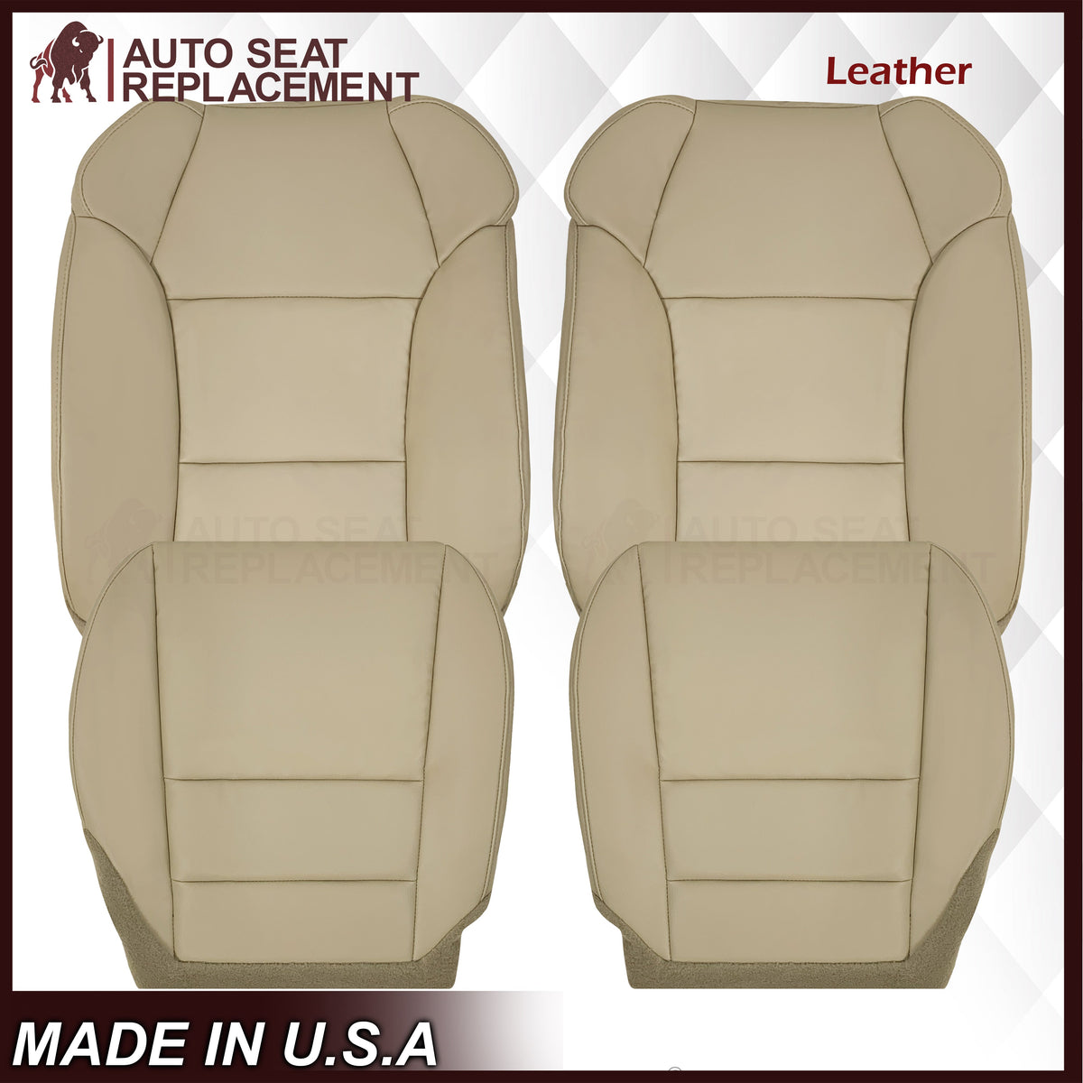 2007 - 2013 Acura MDX Driver Or Passenger Replacement Seat Covers: Non-Perforated Tan