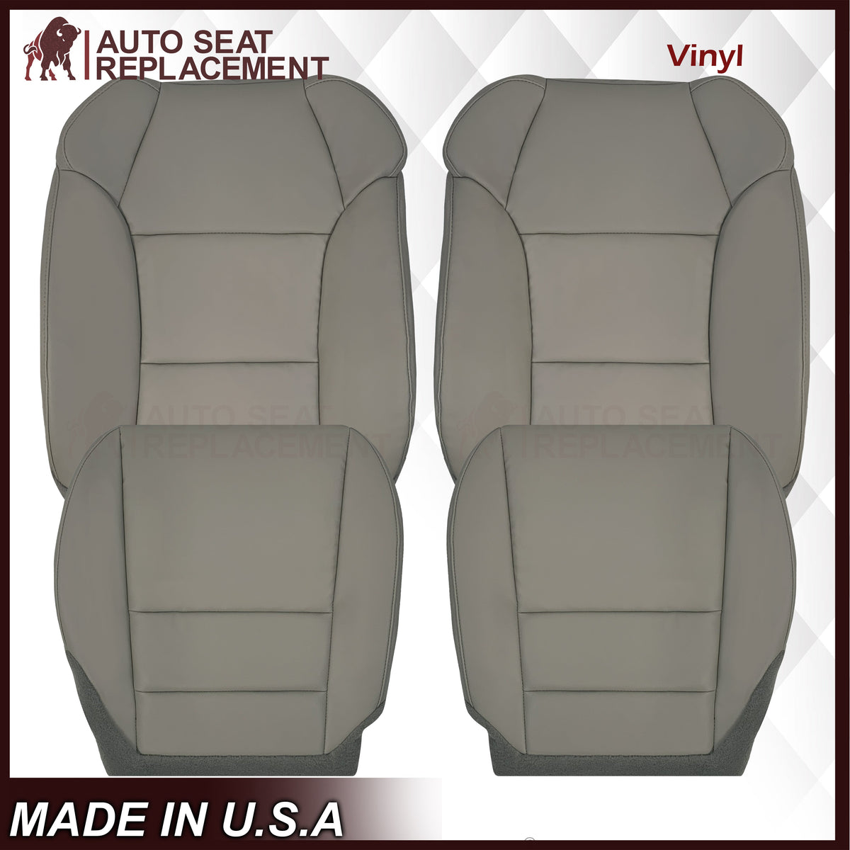 2007 - 2013 Acura MDX Driver Or Passenger Replacement Seat Covers: Non-Perforated Gray