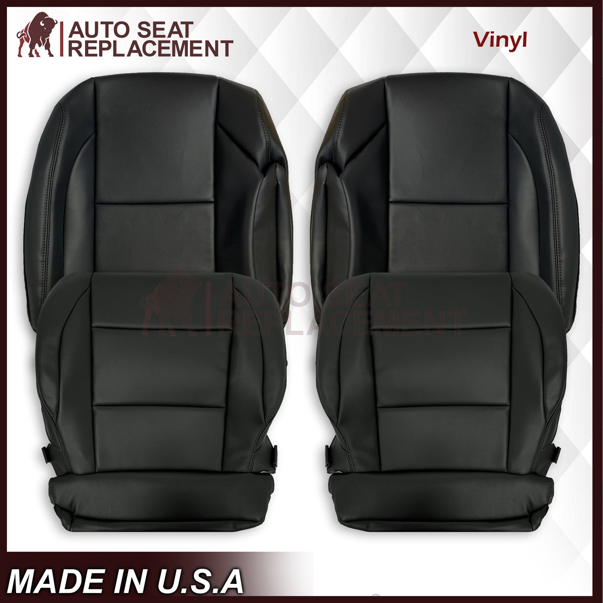 2005-2015 Nissan Titan Driver and Passenger Side Top and Bottom Seat Covers in Black : Choose from the variants