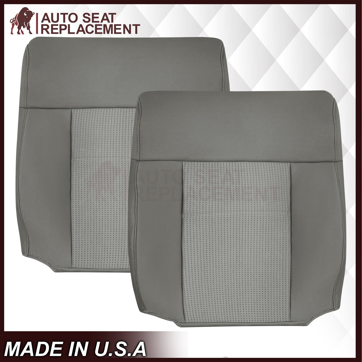 2007 2008 Ford F-150 XLT Replacement Driver OR Passenger Seat Cover in Gray Fabric