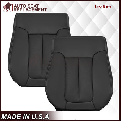 2009 - 2014 Ford F-150 Lariat Replacement Perforated Genuine Leather / Synthetic Leather Seat Cover In Black