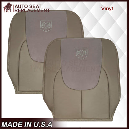 2002 - 2003 Dodge Ram 1500 2500 3500 4500 Laramie SLT Replacement Synthetic Leather & Suede Seat Cover In Tan