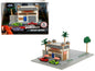 Toretto Cafe Diorama with Mitsubishi Eclipse Green and Ford F-150 SVT Lightning Red "Fast and Furious" "Nano Scene" Series Model by Jada  free shipping USA
