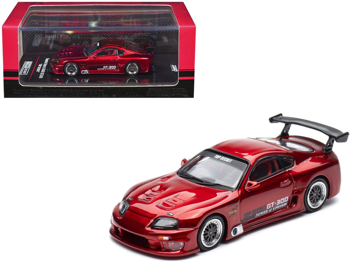 Toyota Supra (A80) "Top Secret" GT300 RHD (Right Hand Drive) Red Metallic 1/64 Diecast Model Car by Inno Models  free shipping USA