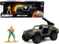 V.A.M.P. Olive Green and Duke Diecast Figurine "G.I. Joe" "Hollywood Rides" Series 1/32 Diecast Model Car by Jada  free shipping USA