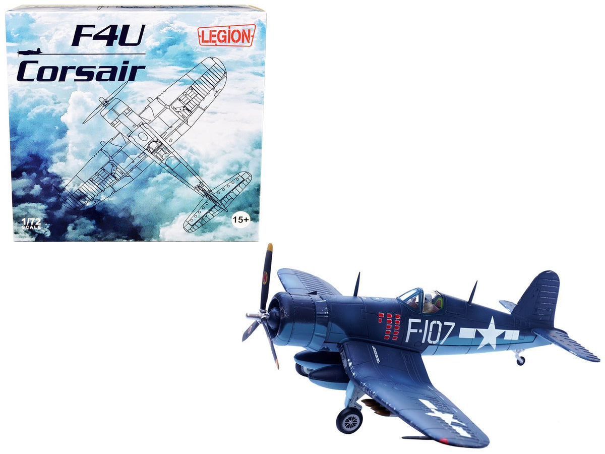 Vought F4U-1D Corsair Fighter Plane "1st Lt. Phillip DeLong Marine Fighter Squadron (VMF-224)" (1945) 1/72 Diecast Airplane Model by Legion  free shipping USA