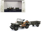Willys Jeep 1/4-Ton Utility Truck Olive Drab with Trailer "United States Army" 1/43 Diecast Model by Militaria Die Cast  free shipping USA