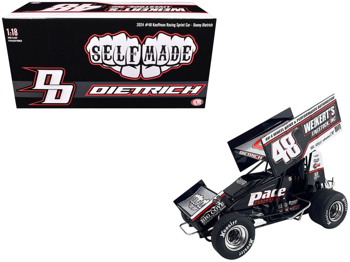 Winged Sprint Car #48 Danny Dietrich "Weikert's Livestock Inc." Gary Kauffman Racing (2024) 1/18 Diecast Model Car by ACME  free shipping USA